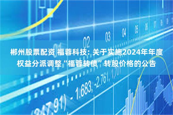 郴州股票配资 福蓉科技: 关于实施2024年年度权益分派调整“福蓉转债”转股价格的公告