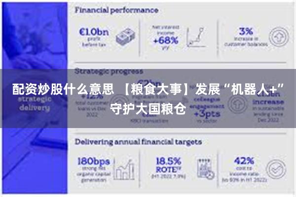 配资炒股什么意思 【粮食大事】发展“机器人+”守护大国粮仓